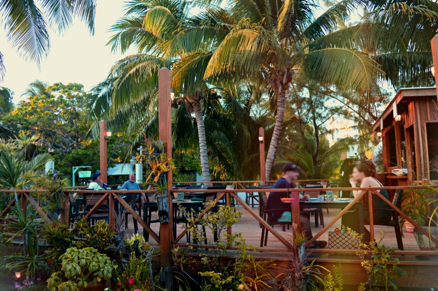 Outdoor dining in Caye Caulker, Belize