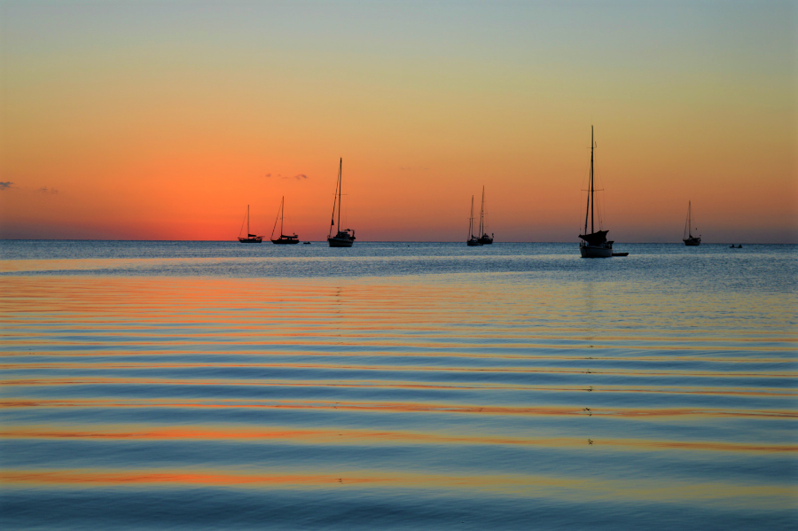 Gorgeous ripples in the sea during sunset